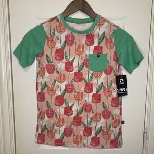 Rags Short Sleeve T-Shirt Shirt Tulips Flowers Spring Summer Girls 9 10‎